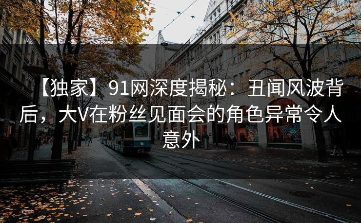 【独家】91网深度揭秘:丑闻风波背后,大V在粉丝见面会的角色异常令人意外